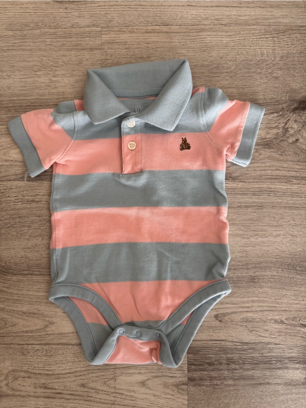 GAP Pink and Gray Striped Polo One-Piece
